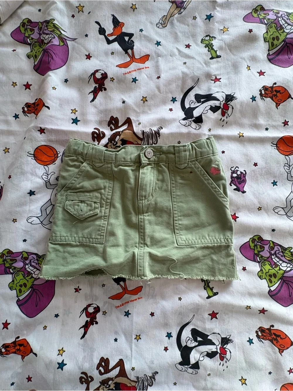 GAP Kids Light Green Skirt with Pink & White Floral Trim